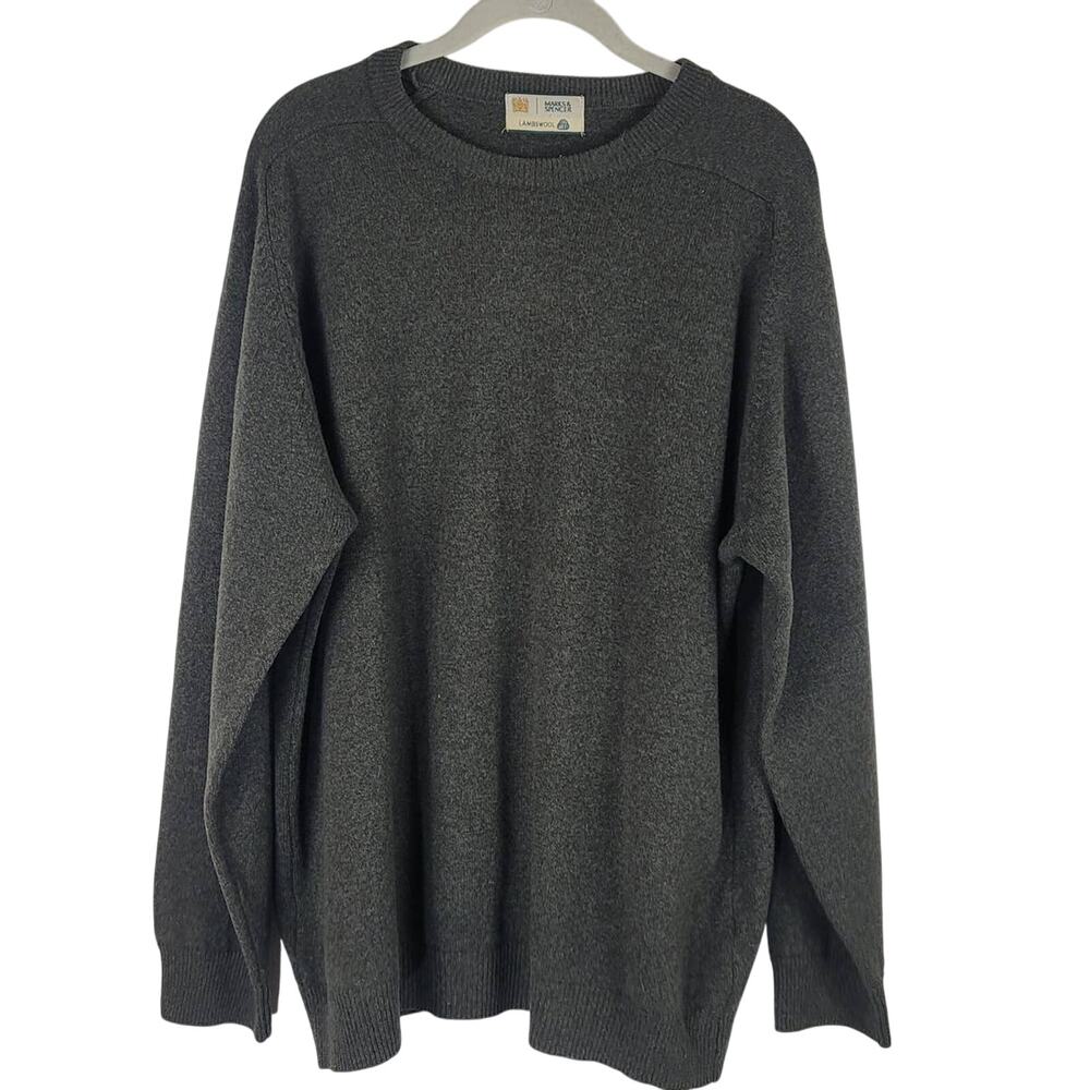 Marks & Spencer Lambs Wool Gray Men's Sweater Large